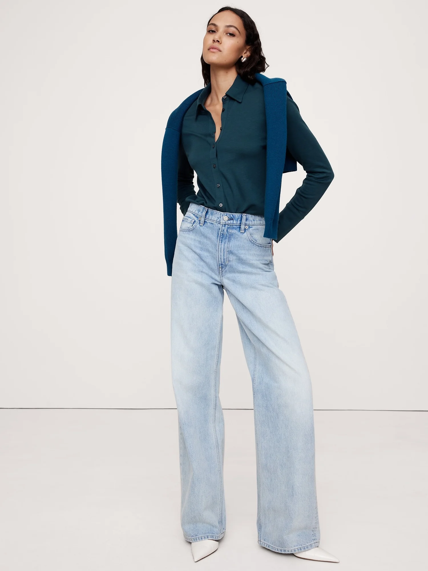 BANANA REPUBLIC Áo Thun Tay Dài Nữ Ls Sartorial B