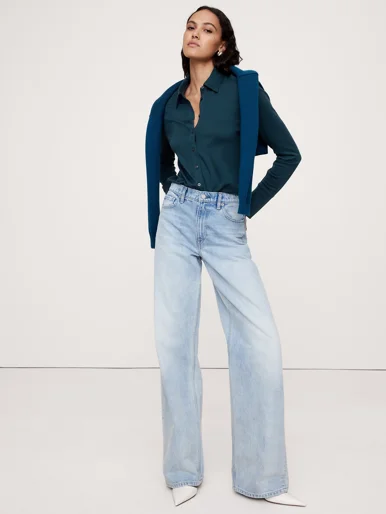 BANANA REPUBLIC Áo Thun Tay Dài Nữ Ls Sartorial B