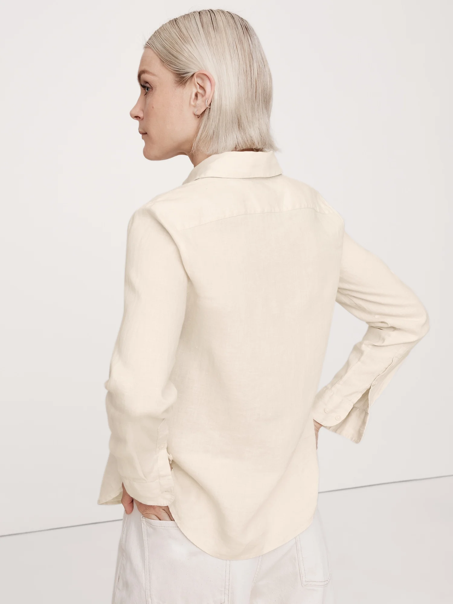 BANANA REPUBLIC Áo Sơ Mi Tay Dài Nữ Hot Ls Perfect