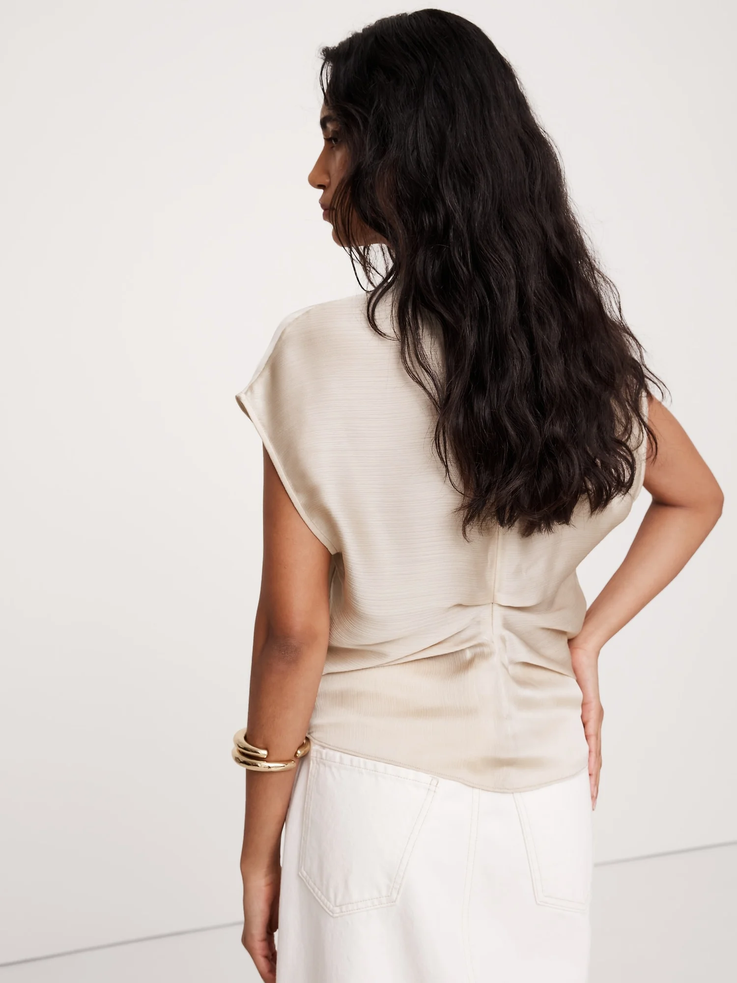 BANANA REPUBLIC Áo Kiểu Nữ Ss Bias Crinkl