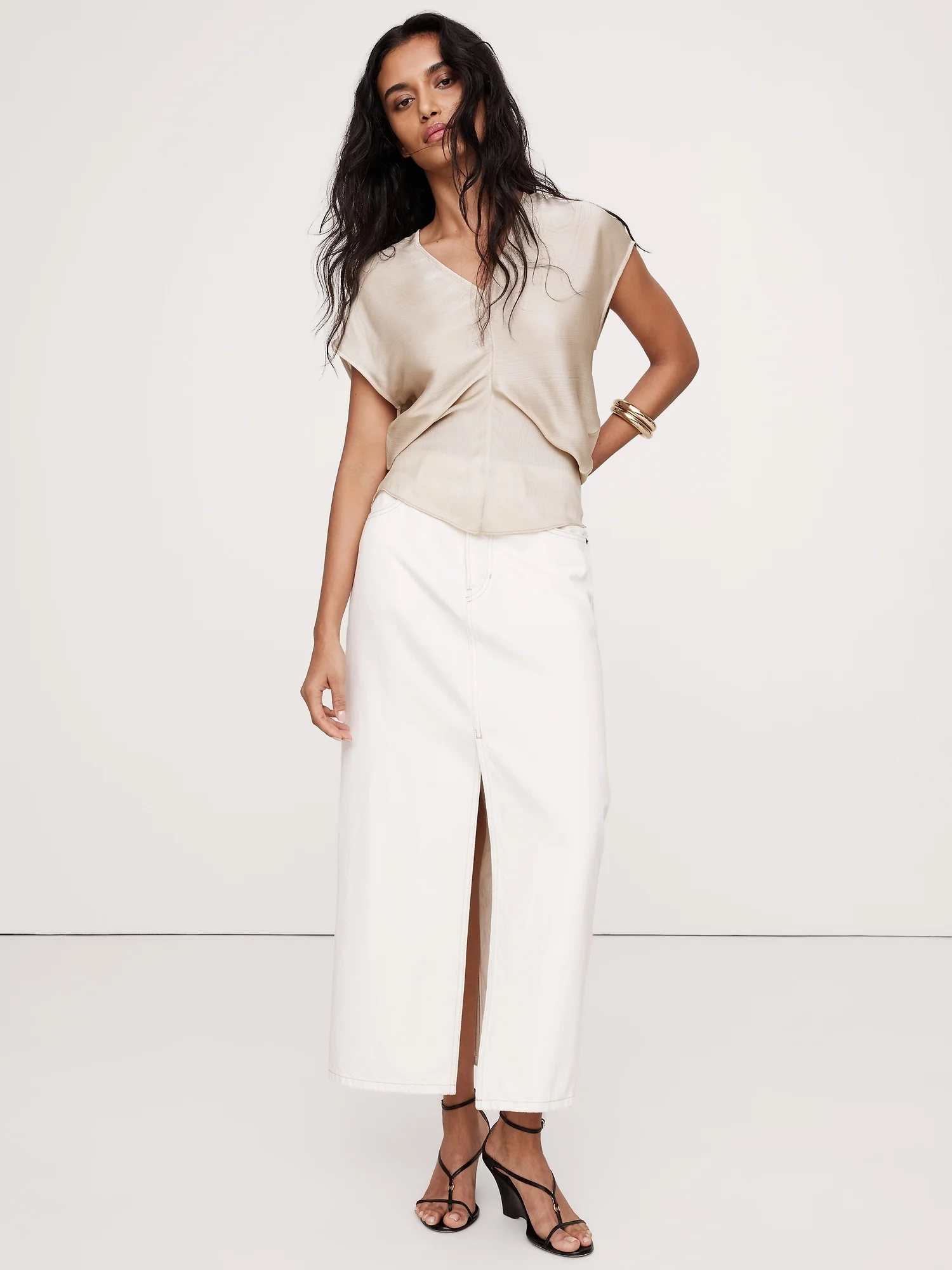 BANANA REPUBLIC Áo Kiểu Nữ Ss Bias Crinkl