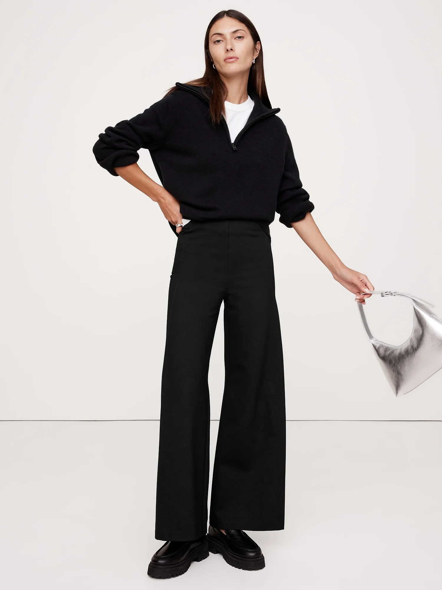 BANANA REPUBLIC Quần Dài Nữ Hr Ponte Wide