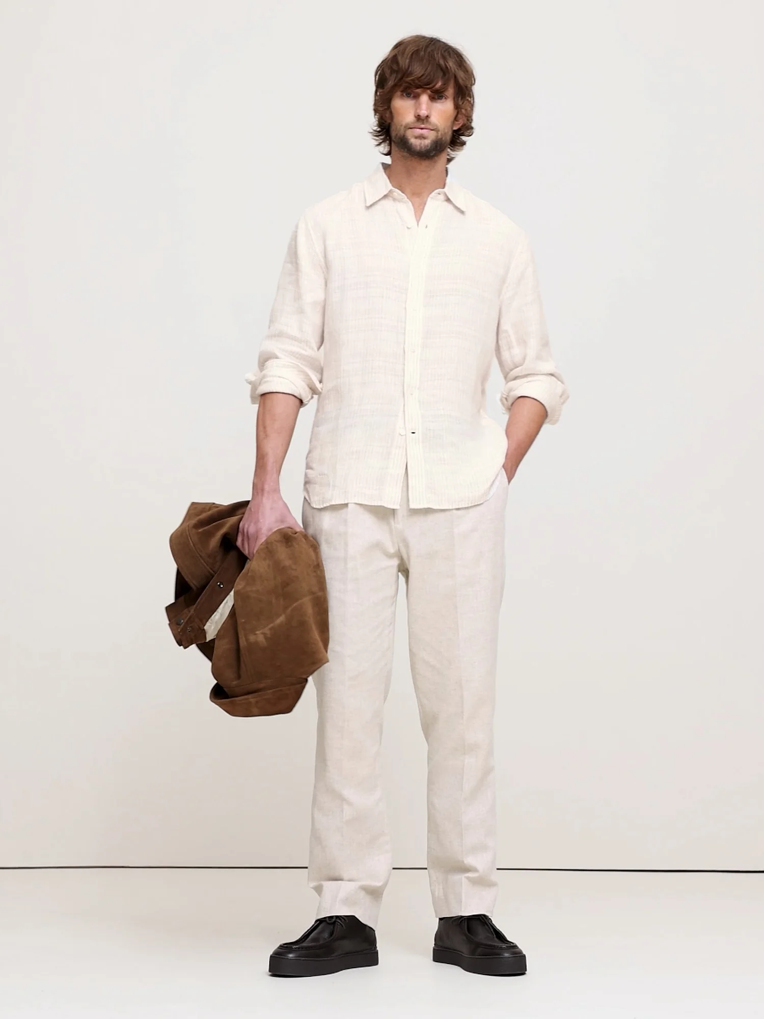 BANANA REPUBLIC Áo Sơ Mi Tay Dài Nam Ls St Striped