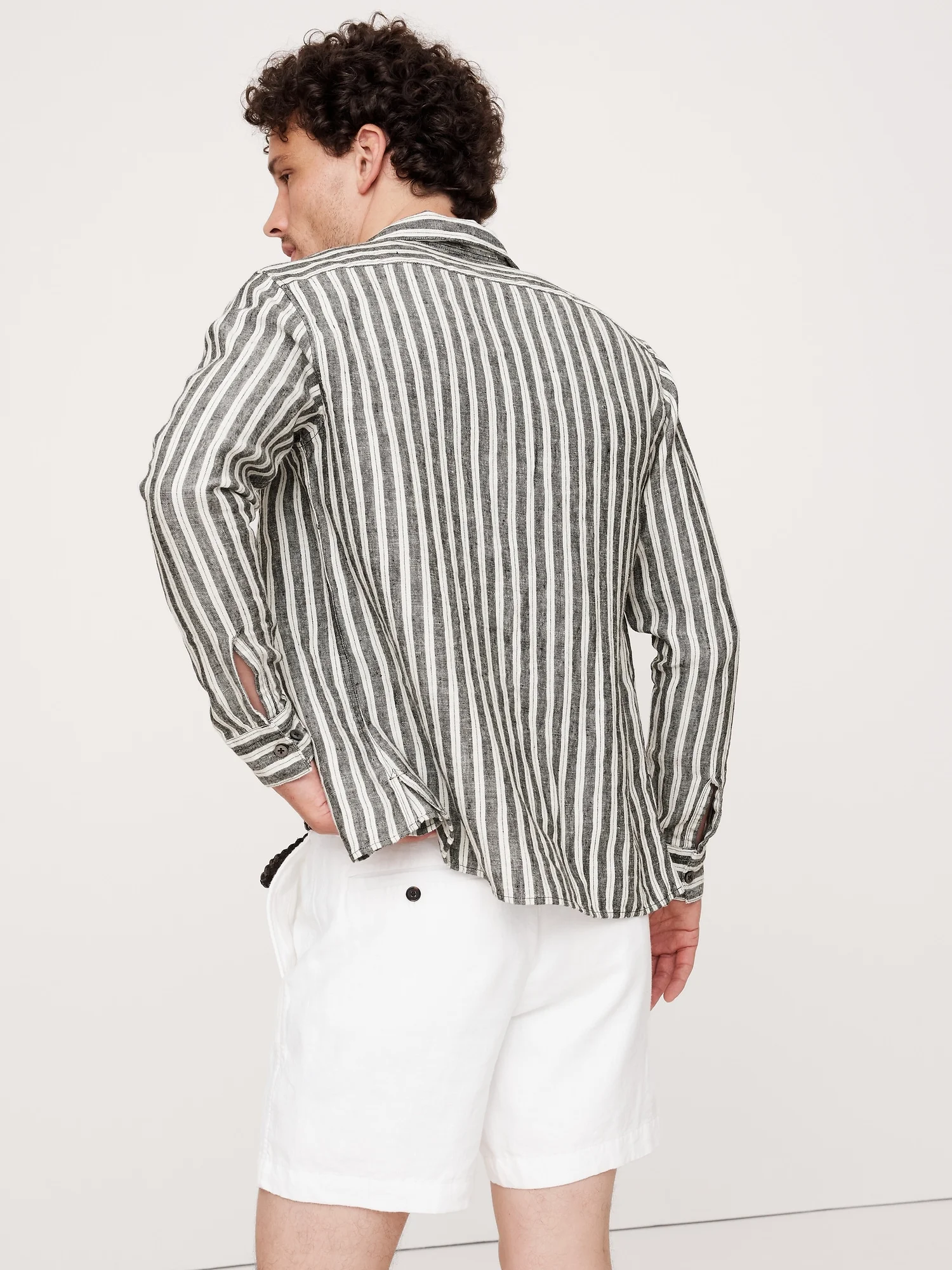 BANANA REPUBLIC Áo Sơ Mi Tay Dài Nam Wb Linen Utili