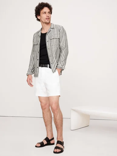 BANANA REPUBLIC Áo Sơ Mi Tay Dài Nam Wb Linen Utili