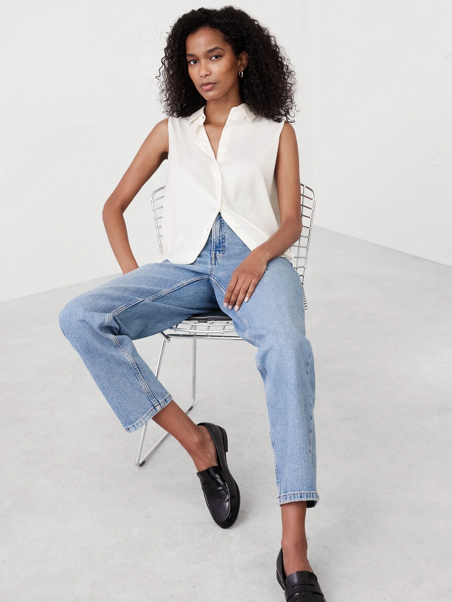 BANANA REPUBLIC Áo Kiểu Nữ V Sl Silky Col