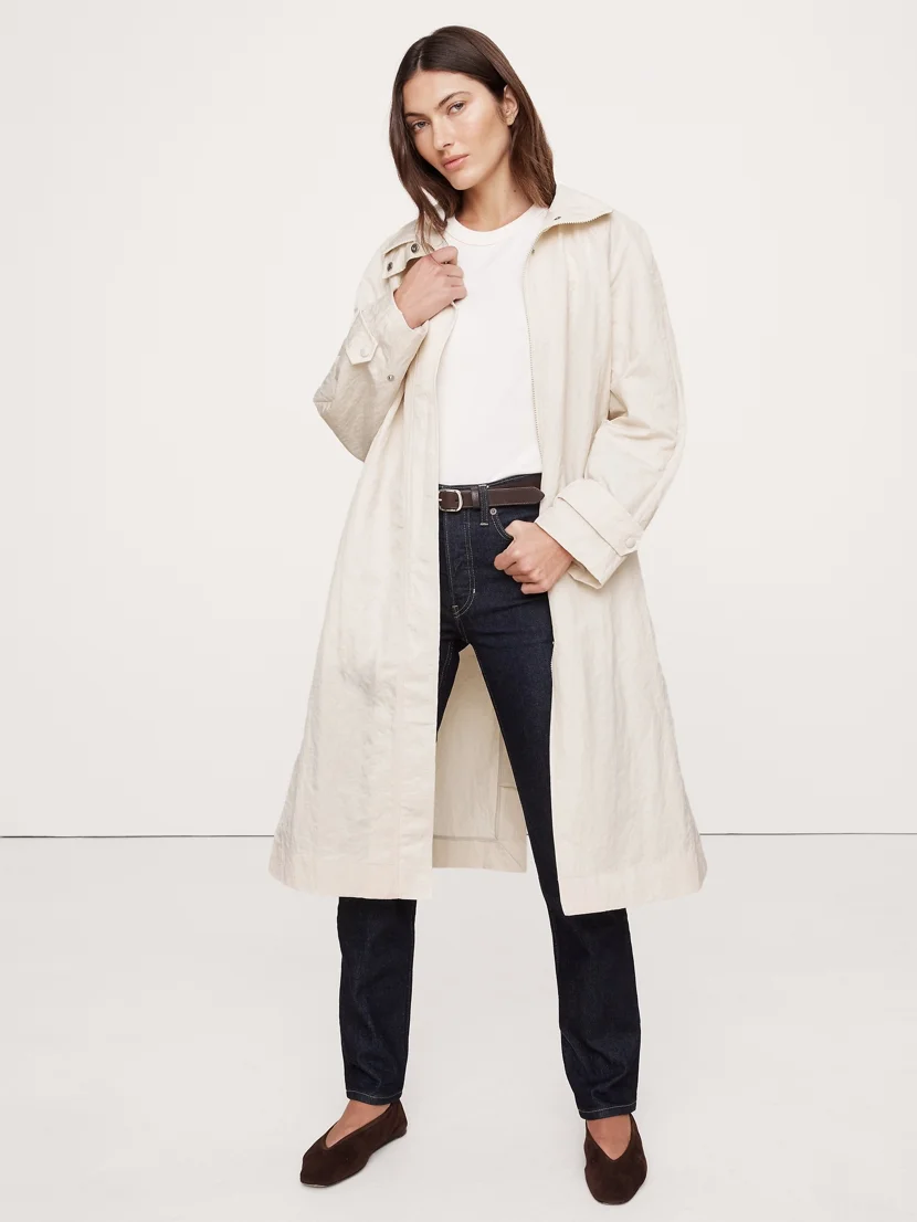 BANANA REPUBLIC Áo Khoác Nữ Nylon High Col