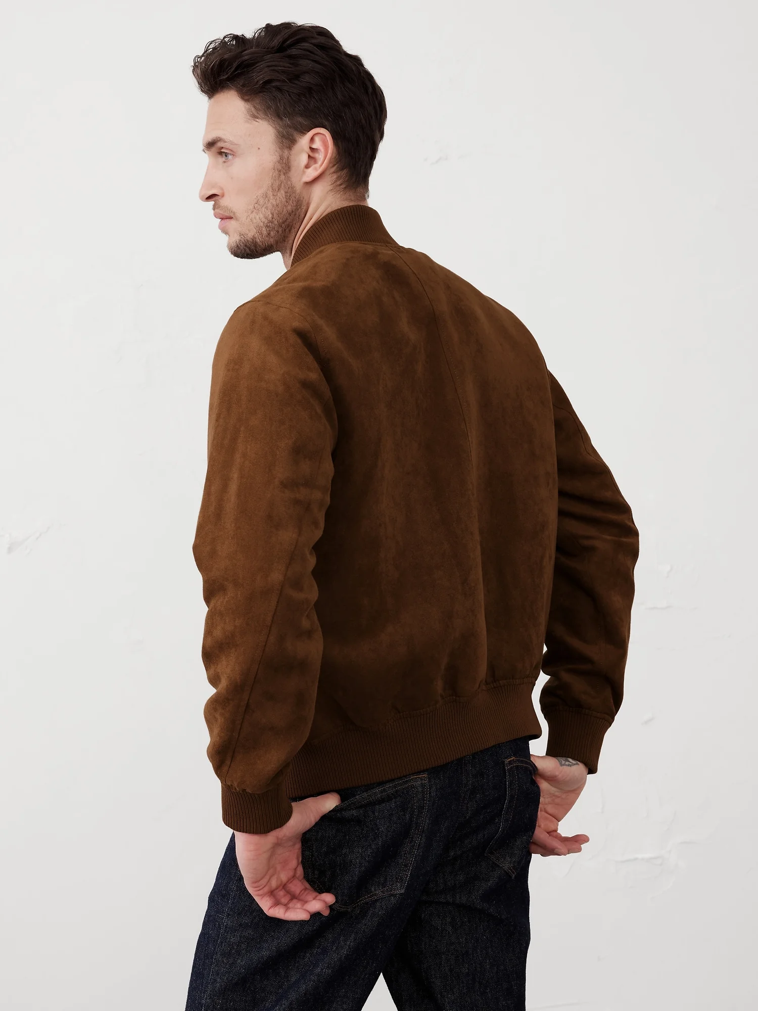 BANANA REPUBLIC Áo Khoác Nam V Vegan Suede