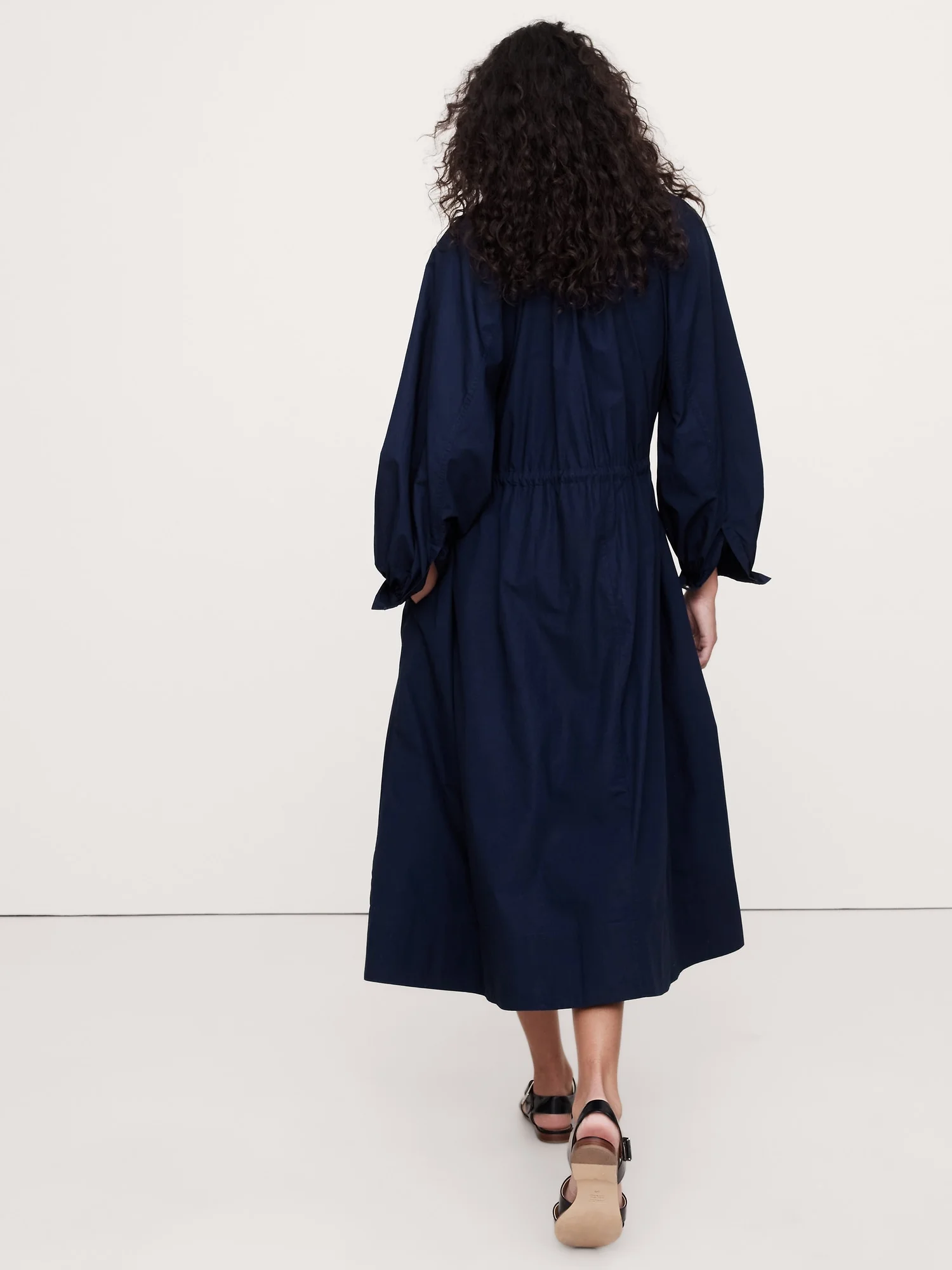 BANANA REPUBLIC Đầm Nữ Ls Wvn Collare