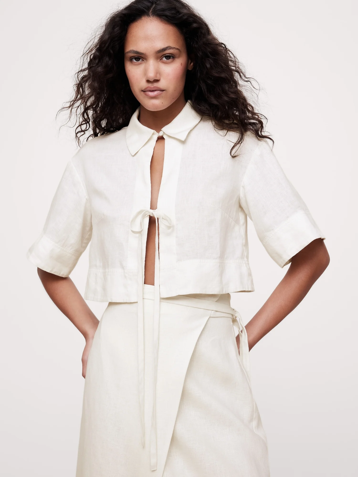 BANANA REPUBLIC Áo Kiểu Nữ Ss Front Tie S