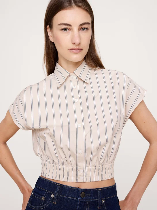 BANANA REPUBLIC Áo Kiểu Nữ Ss Cropped Ela