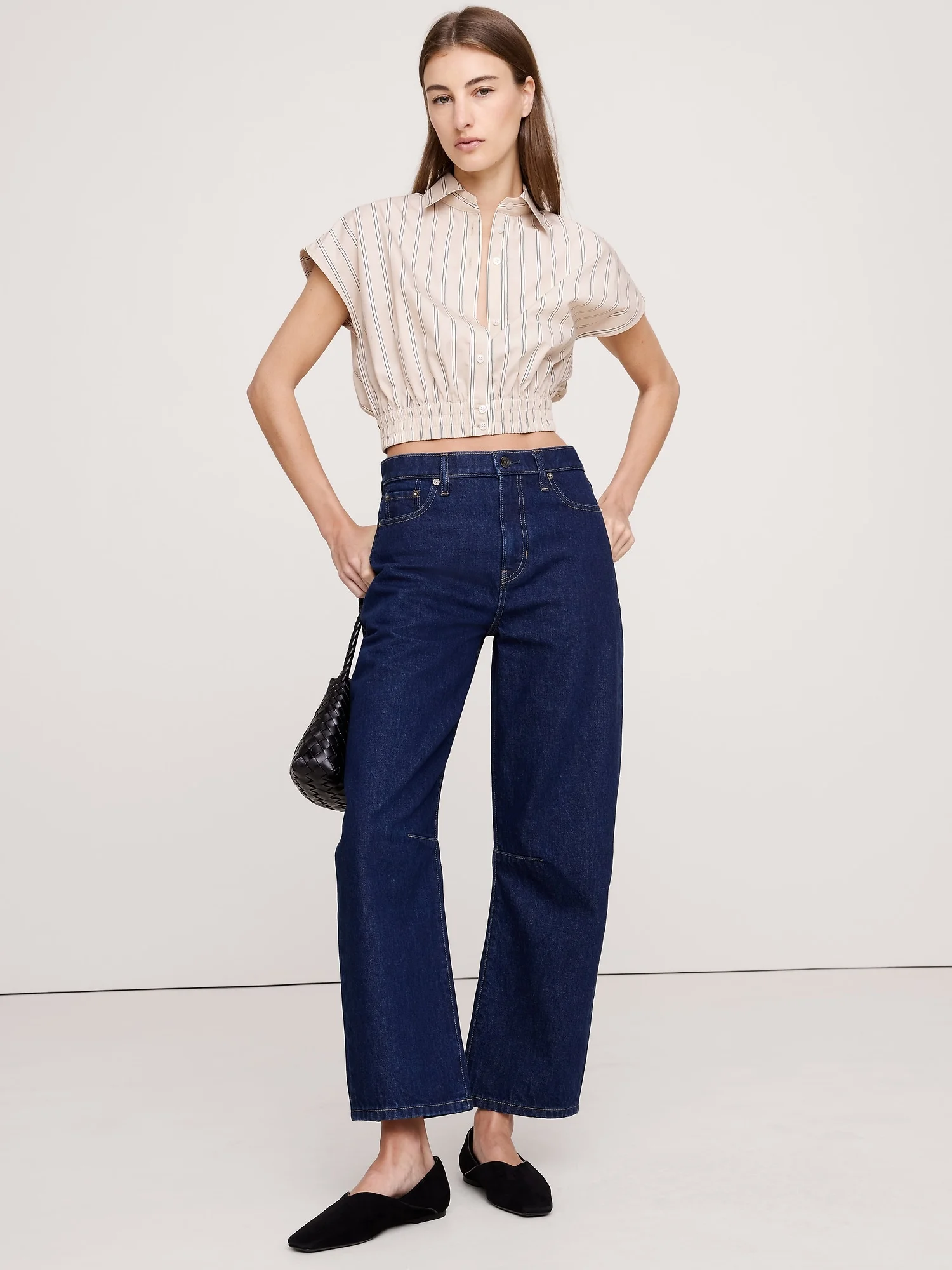 BANANA REPUBLIC Áo Kiểu Nữ Ss Cropped Ela