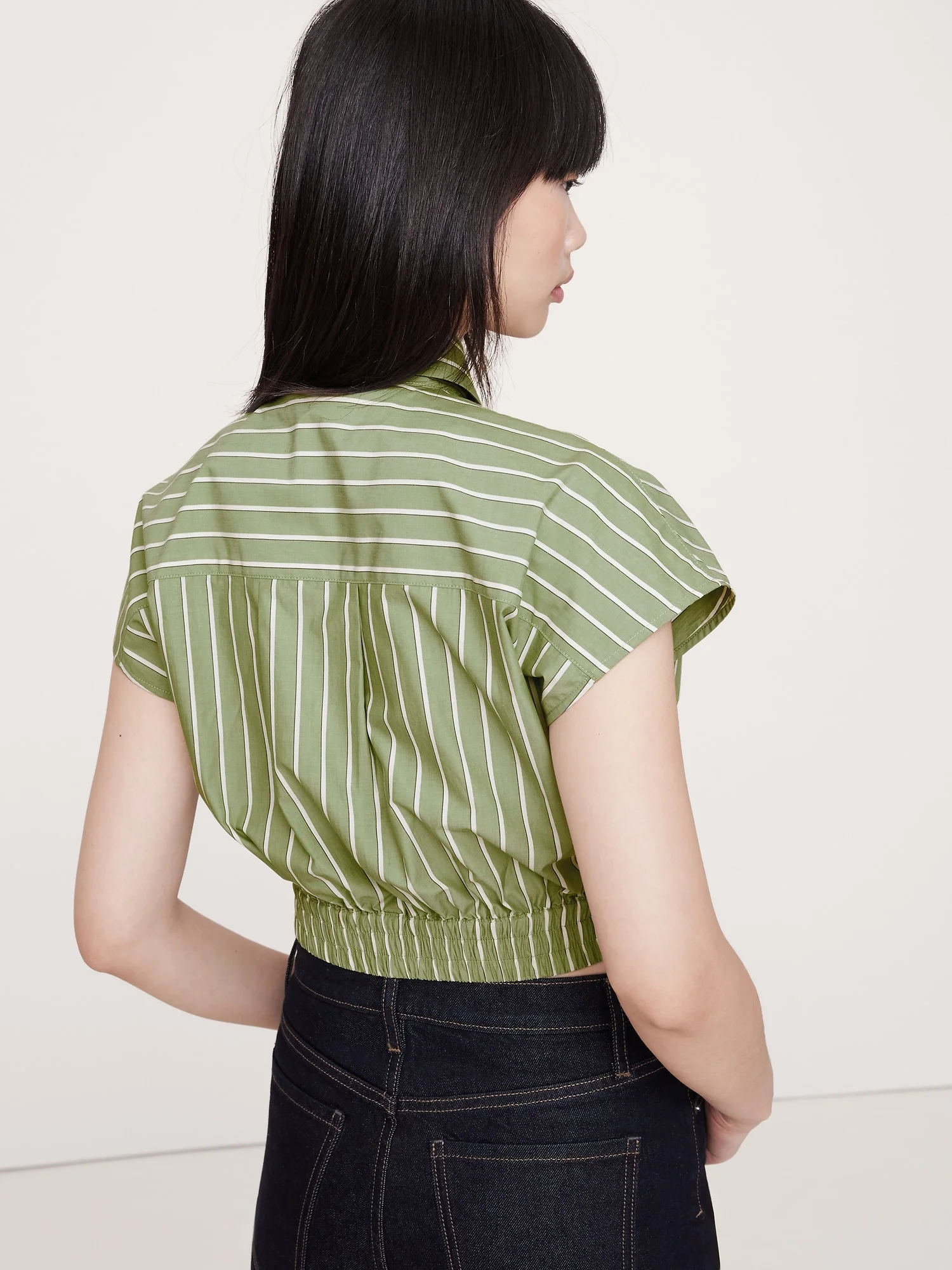 BANANA REPUBLIC Áo Kiểu Nữ Ss Cropped Ela