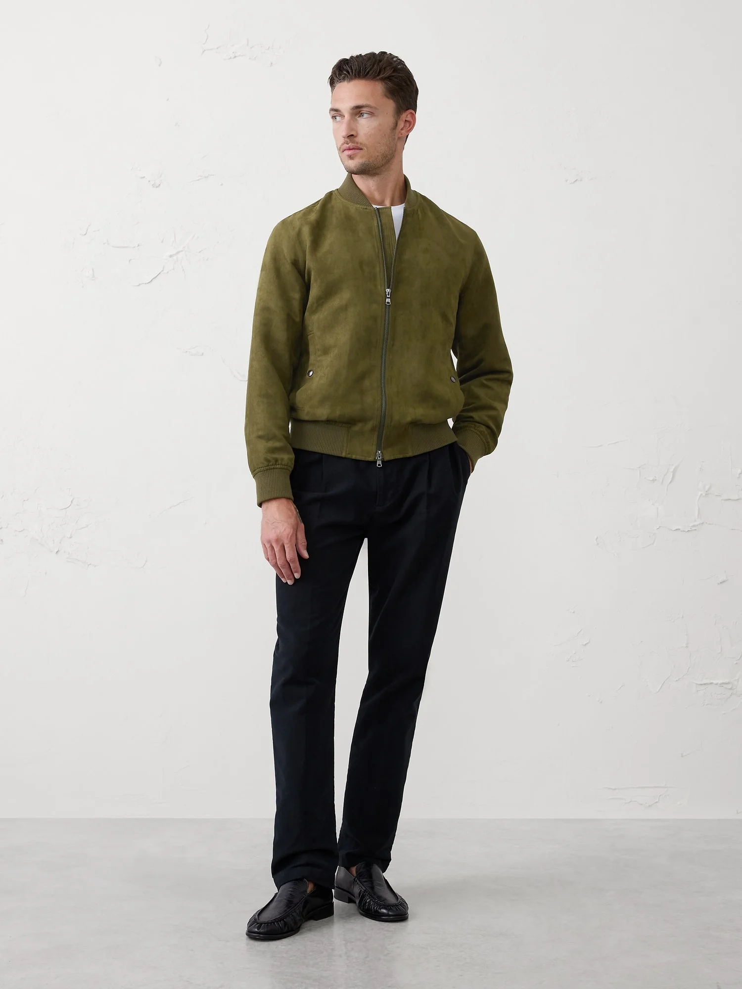 BANANA REPUBLIC Áo Khoác Nam V Vegan Suede