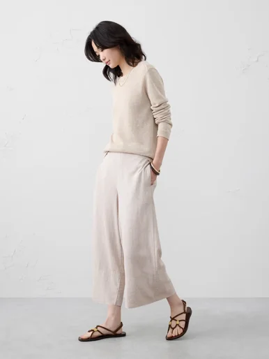BANANA REPUBLIC Quần Dài Nữ Fs Hr Linen Bl