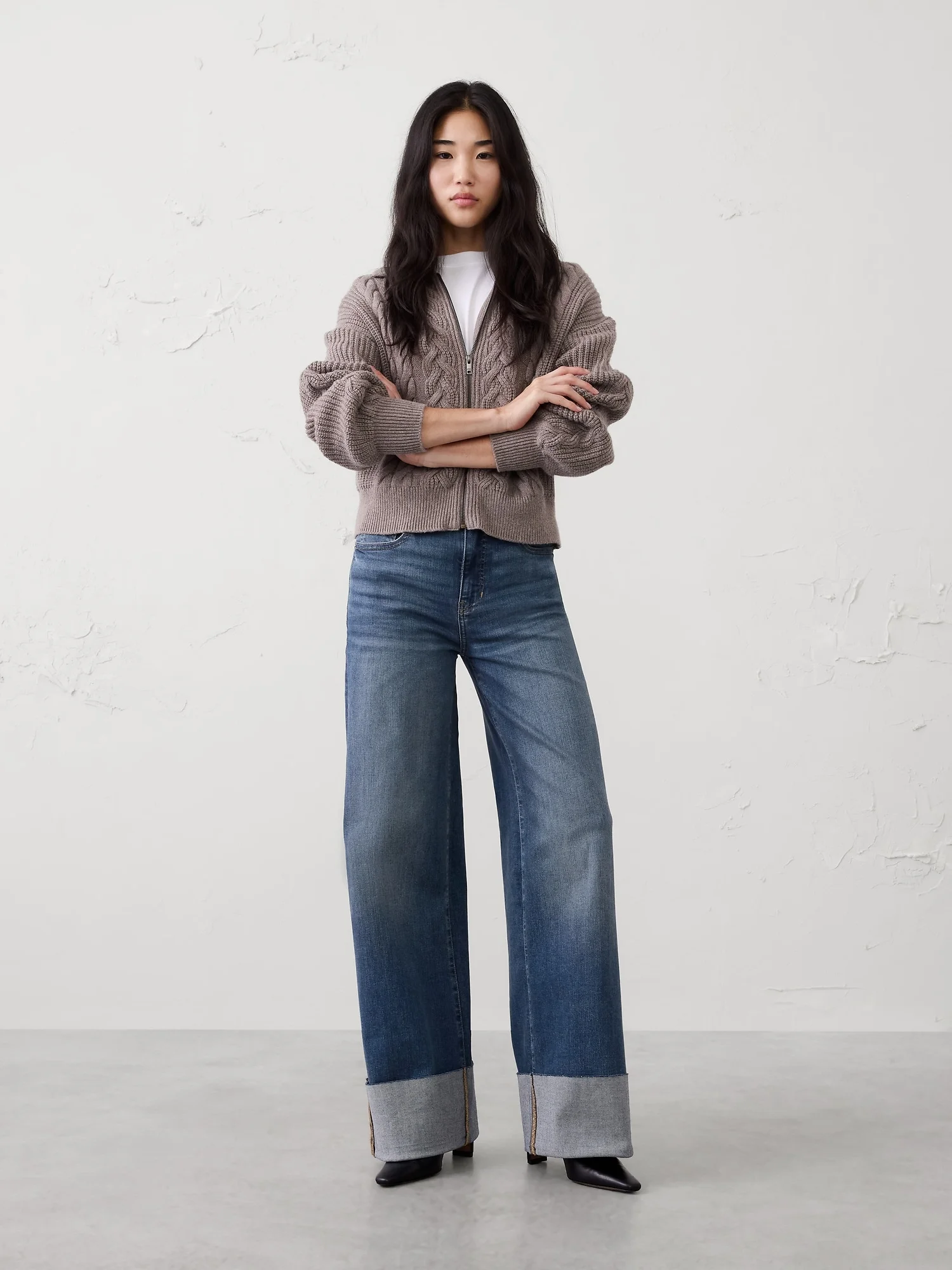 BANANA REPUBLIC Quần Denim Nữ V Hr Wide Leg