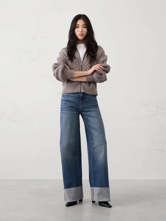BANANA REPUBLIC Quần Denim Nữ V Hr Wide Leg