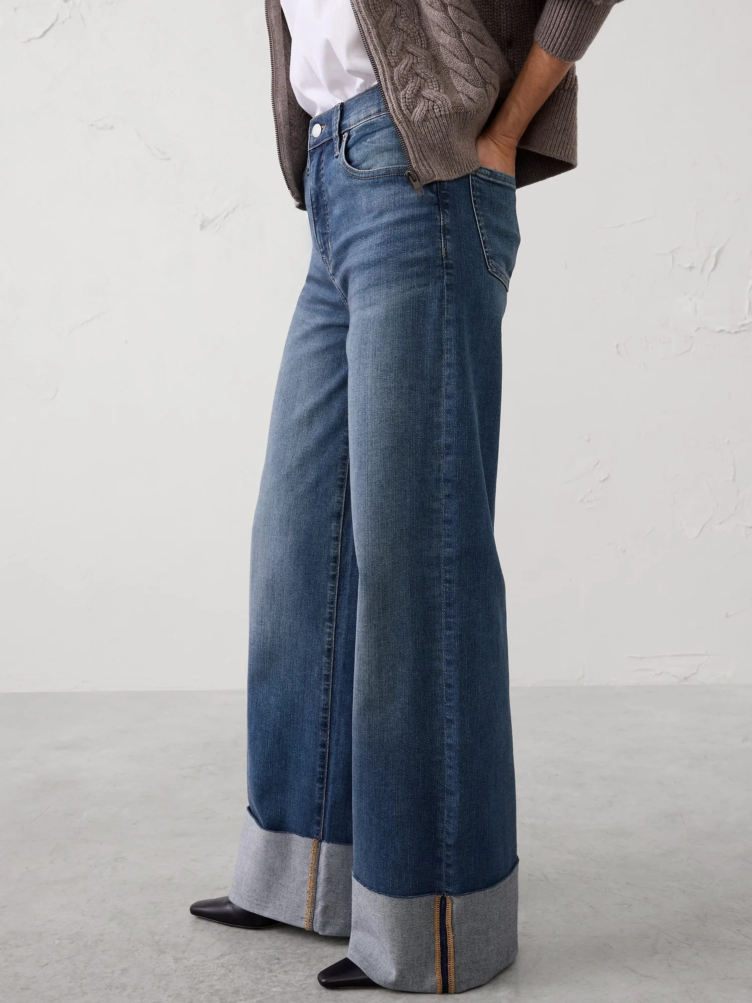 BANANA REPUBLIC Quần Denim Nữ V Hr Wide Leg