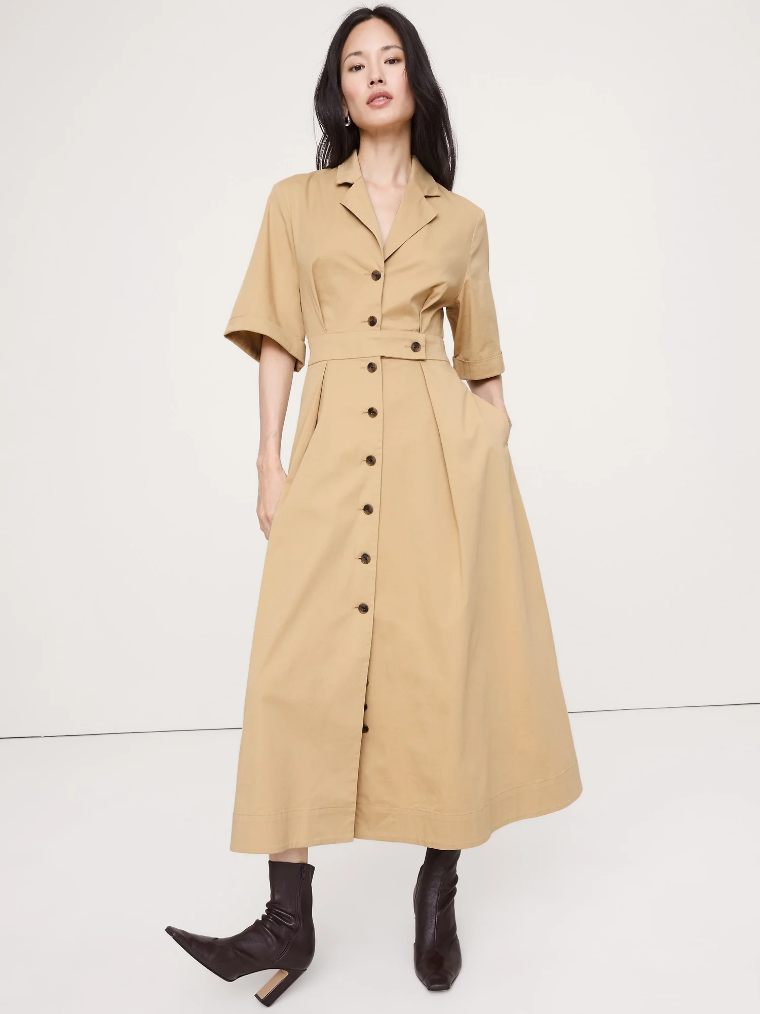 BANANA REPUBLIC Đầm Nữ Ss Fnf Poplin