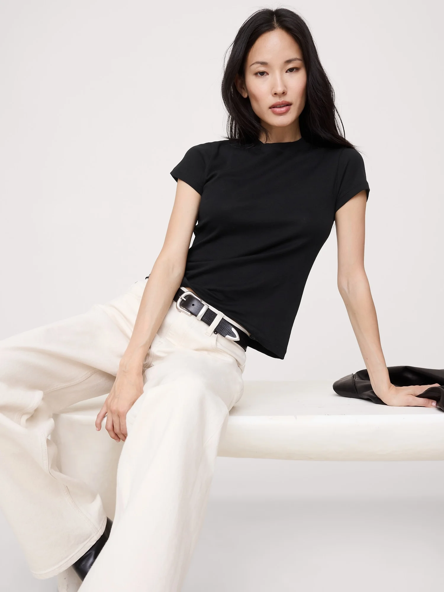 BANANA REPUBLIC Áo Thun Nữ Ss Baby Rib Te