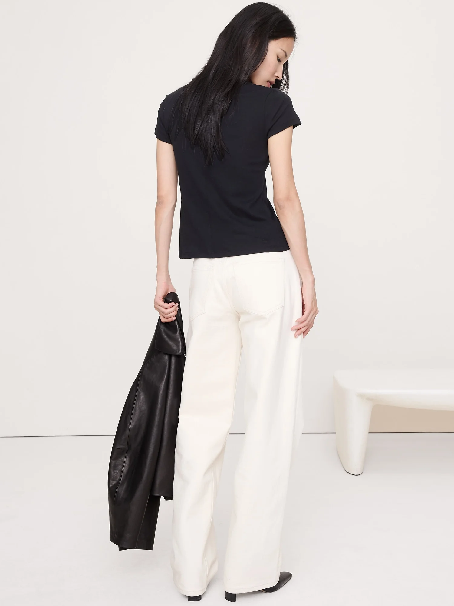 BANANA REPUBLIC Áo Thun Nữ Ss Baby Rib Te
