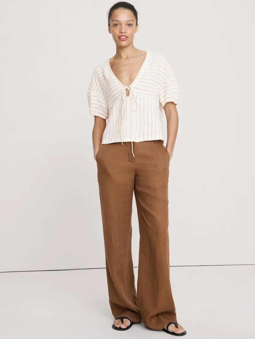 BANANA REPUBLIC Áo Kiểu Nữ Ss Front Tie V
