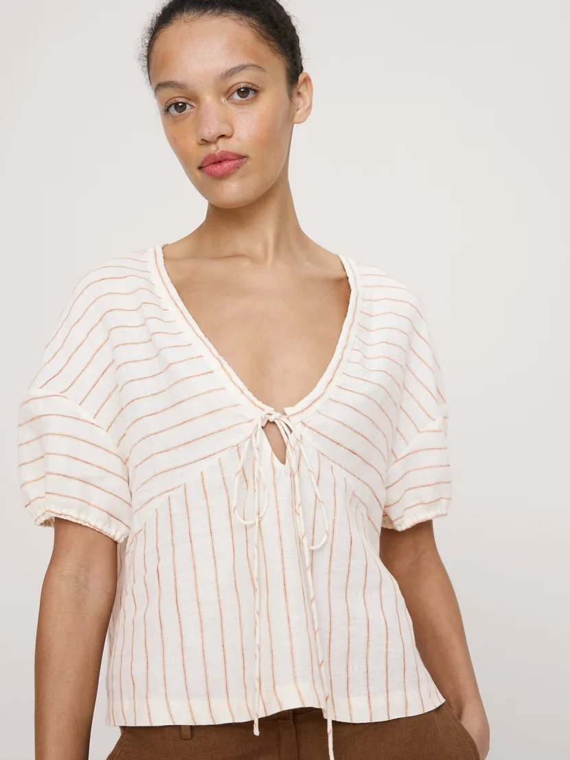BANANA REPUBLIC Áo Kiểu Nữ Ss Front Tie V