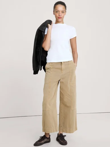 BANANA REPUBLIC Áo Thun Nữ Ss Baby Rib Te
