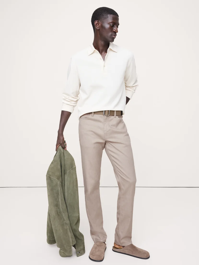 BANANA REPUBLIC Quần Dài Nam Slim Linen Tra