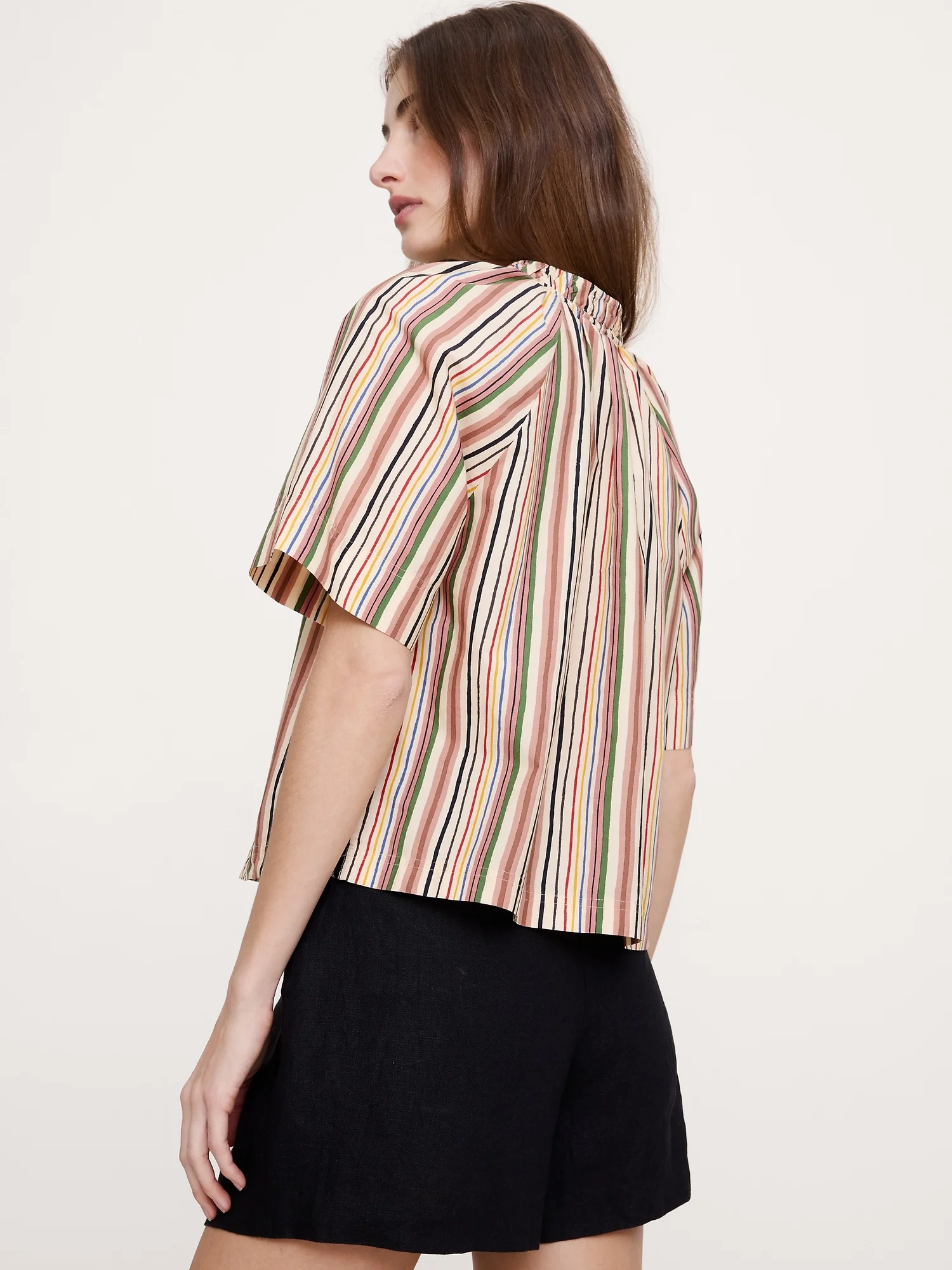 BANANA REPUBLIC Áo Kiểu Nữ Ss Split Neck Poplin Top