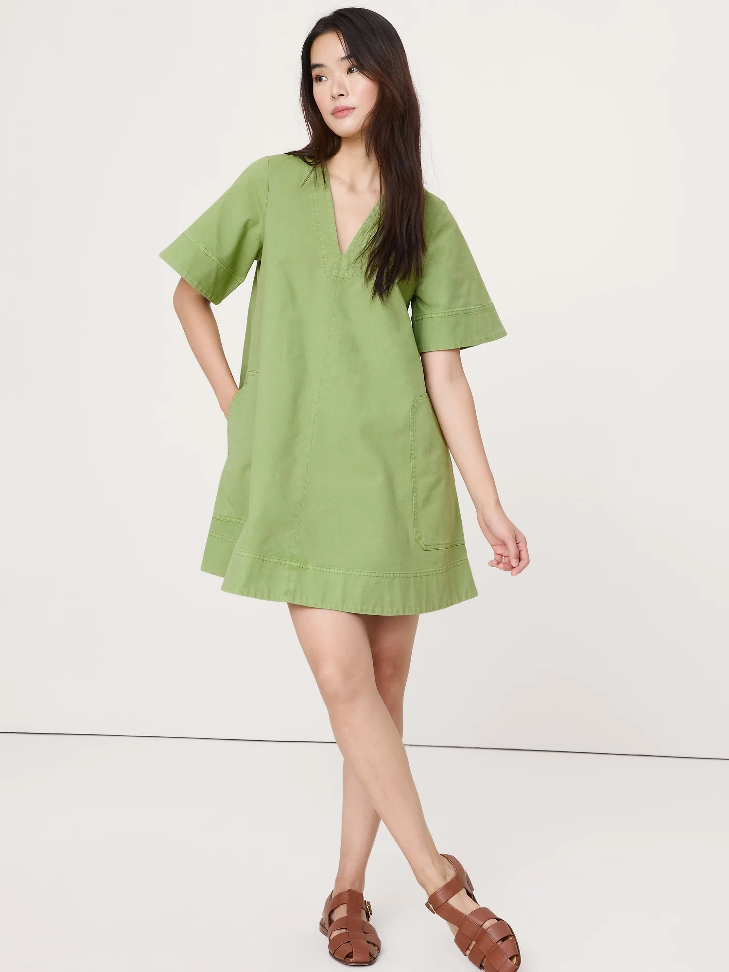BANANA REPUBLIC Đầm Nữ Ss Vneck Trape