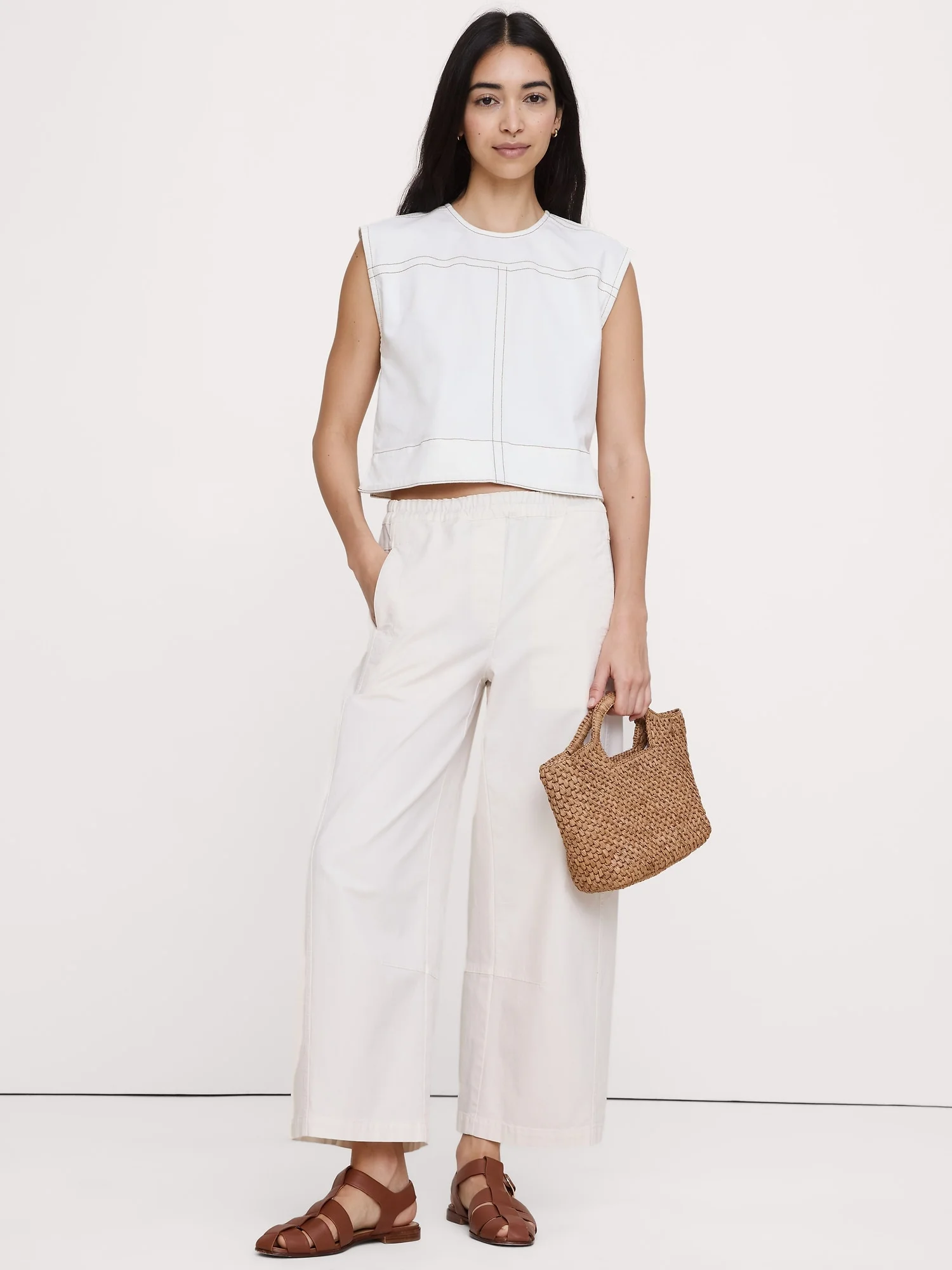 BANANA REPUBLIC Áo Kiểu Nữ Ss Boxy Topsti