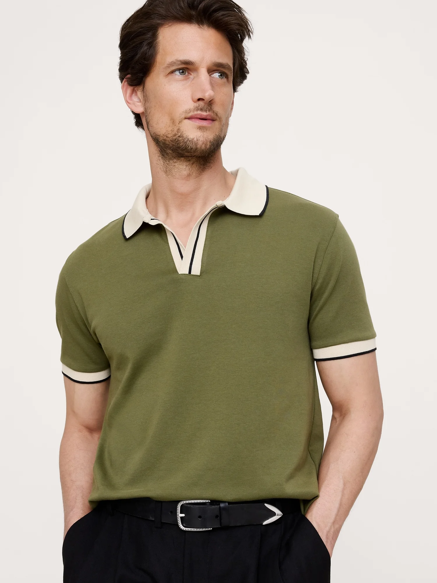 BANANA REPUBLIC Áo Thun Nam Contrast Trim