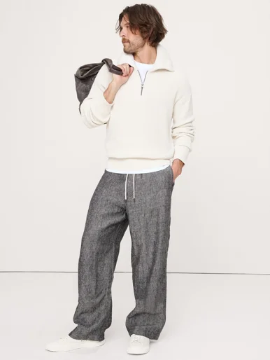 BANANA REPUBLIC Quần Dài Nam Relaxed Linen