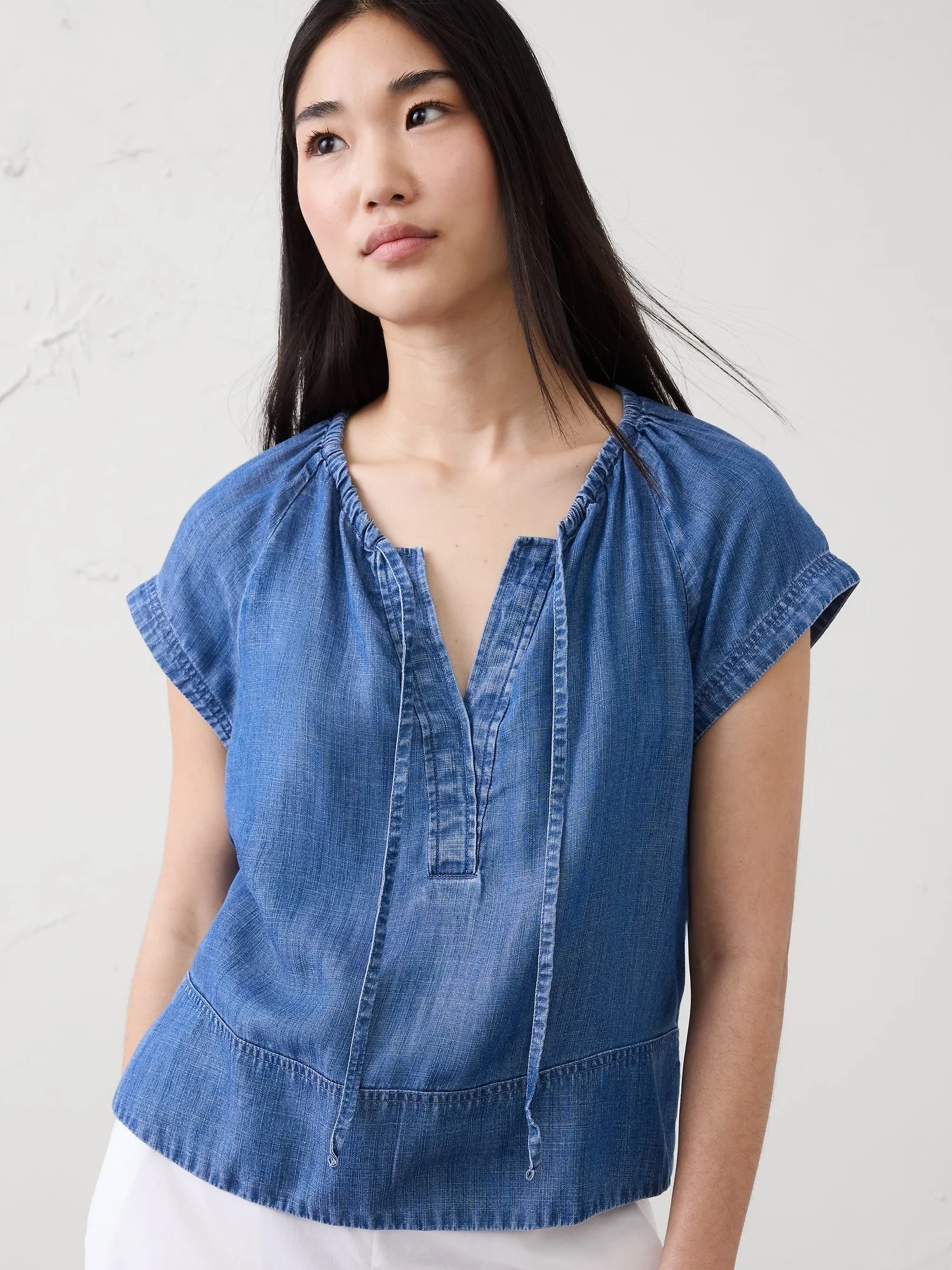 BANANA REPUBLIC Áo Kiểu Nữ V Ss V-Neck Sh
