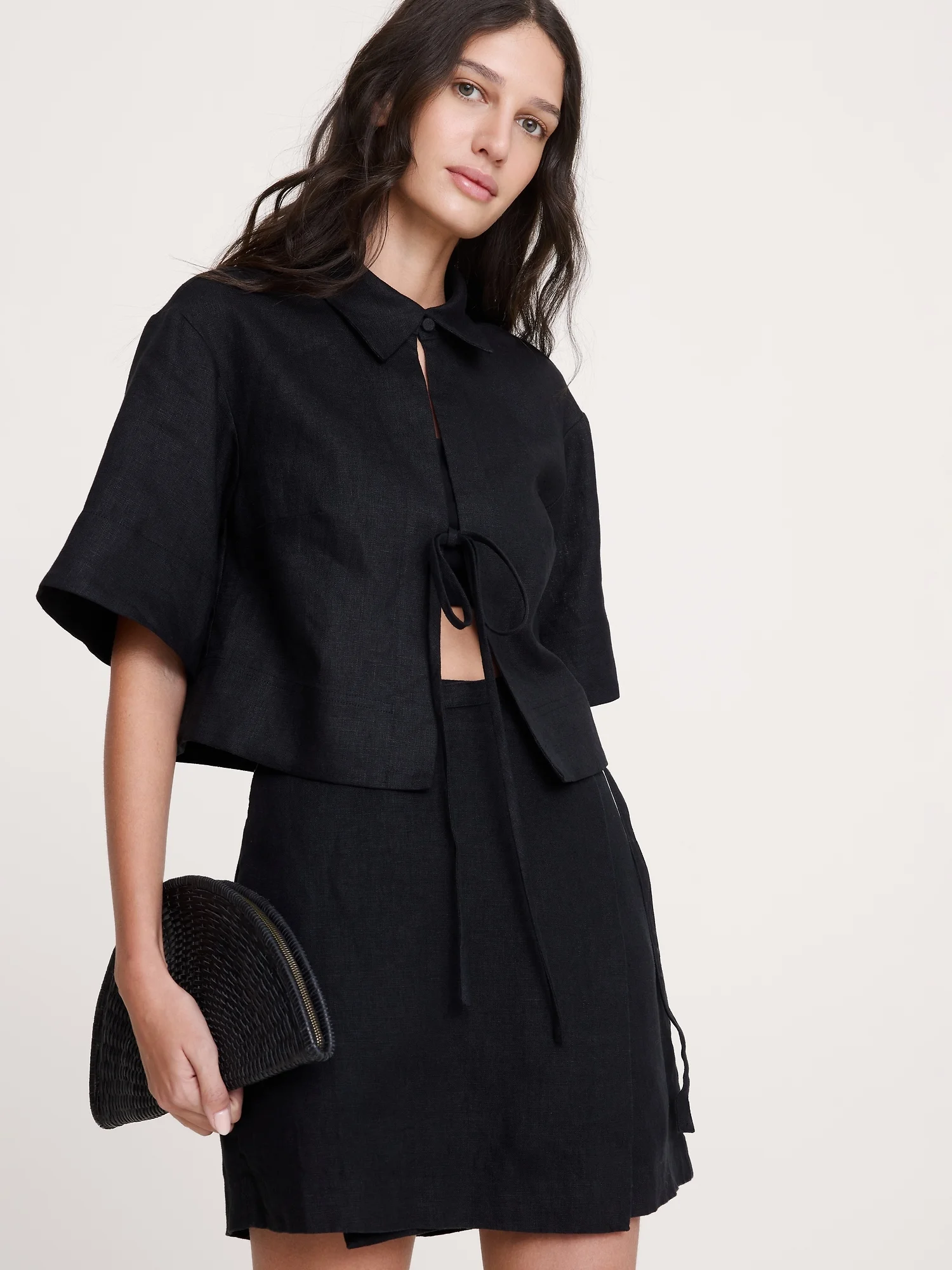 BANANA REPUBLIC Áo Kiểu Nữ Ss Front Tie S