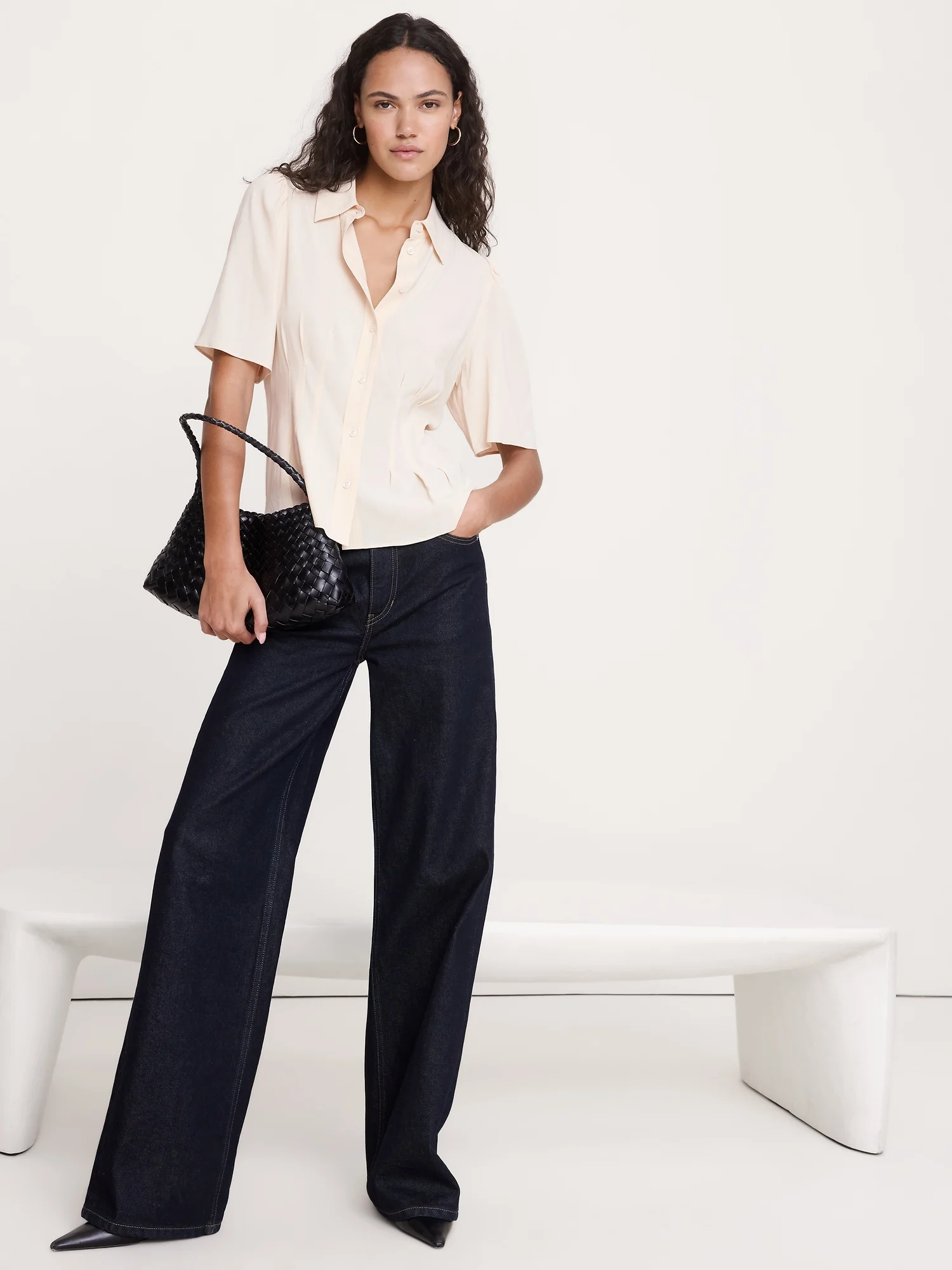 BANANA REPUBLIC Áo Kiểu Nữ Ss Waisted Shi