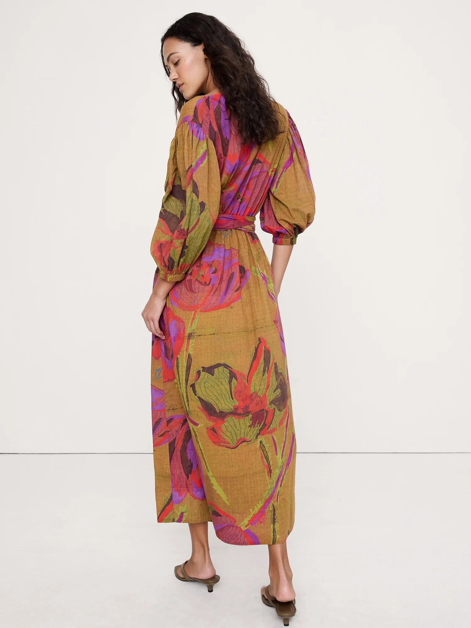 BANANA REPUBLIC Đầm Nữ Ls Wrap Cotton