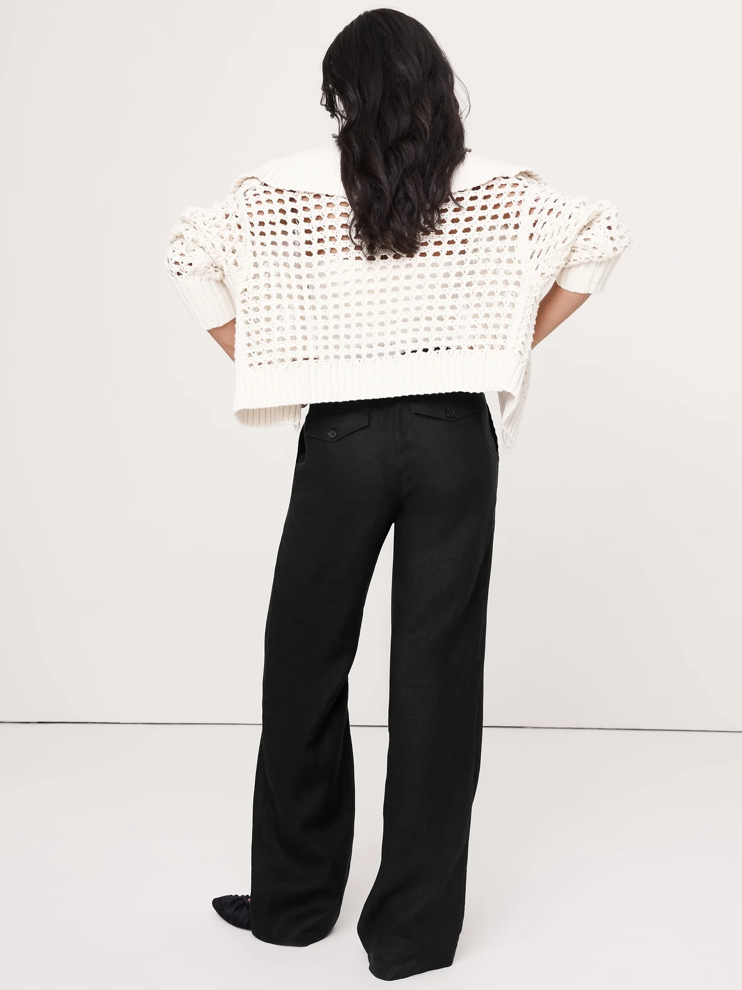 BANANA REPUBLIC Quần Dài Nữ The Everyday Wide-Leg Pant In Linen