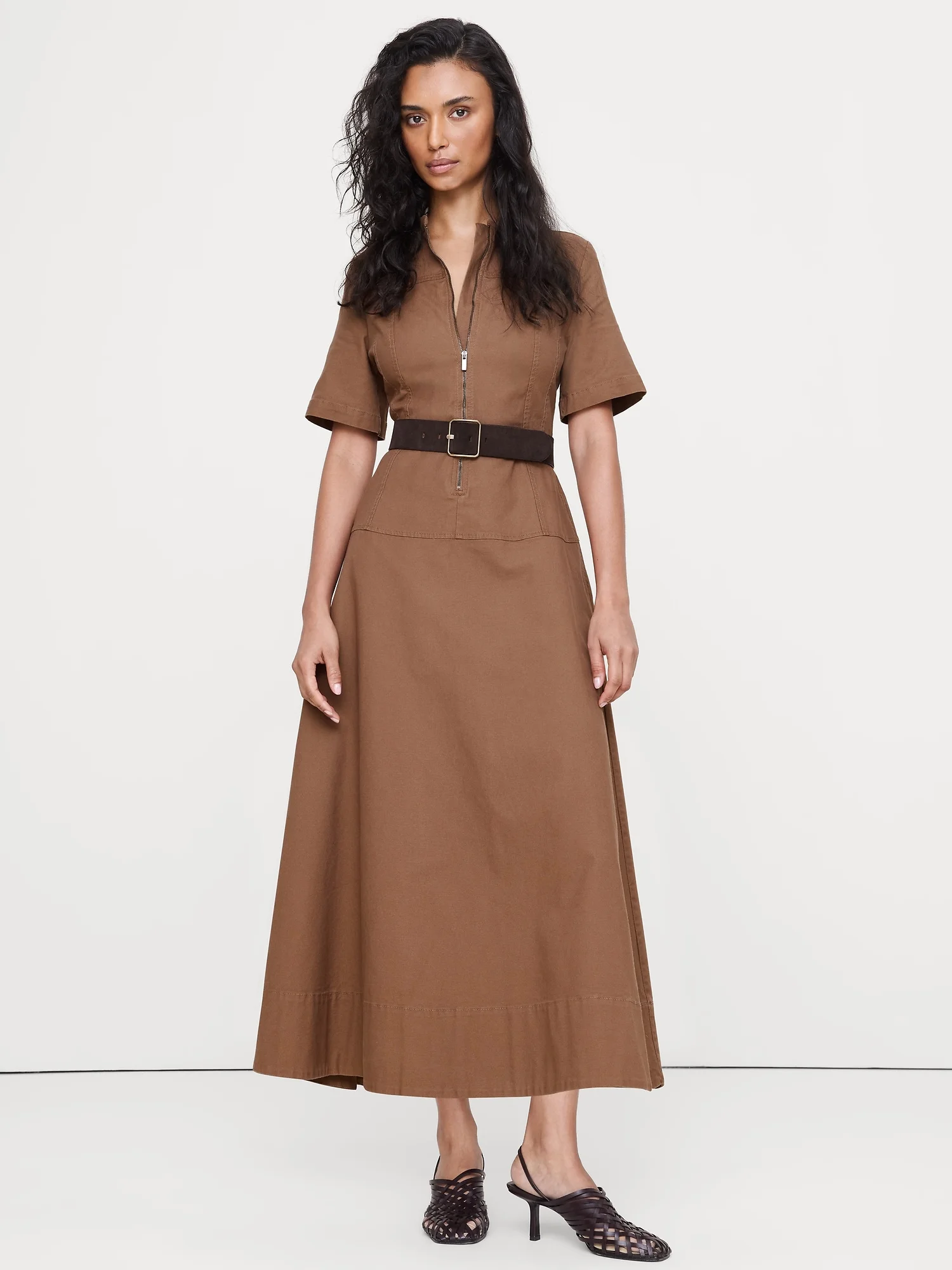 BANANA REPUBLIC Đầm Nữ Ss Zip Front B