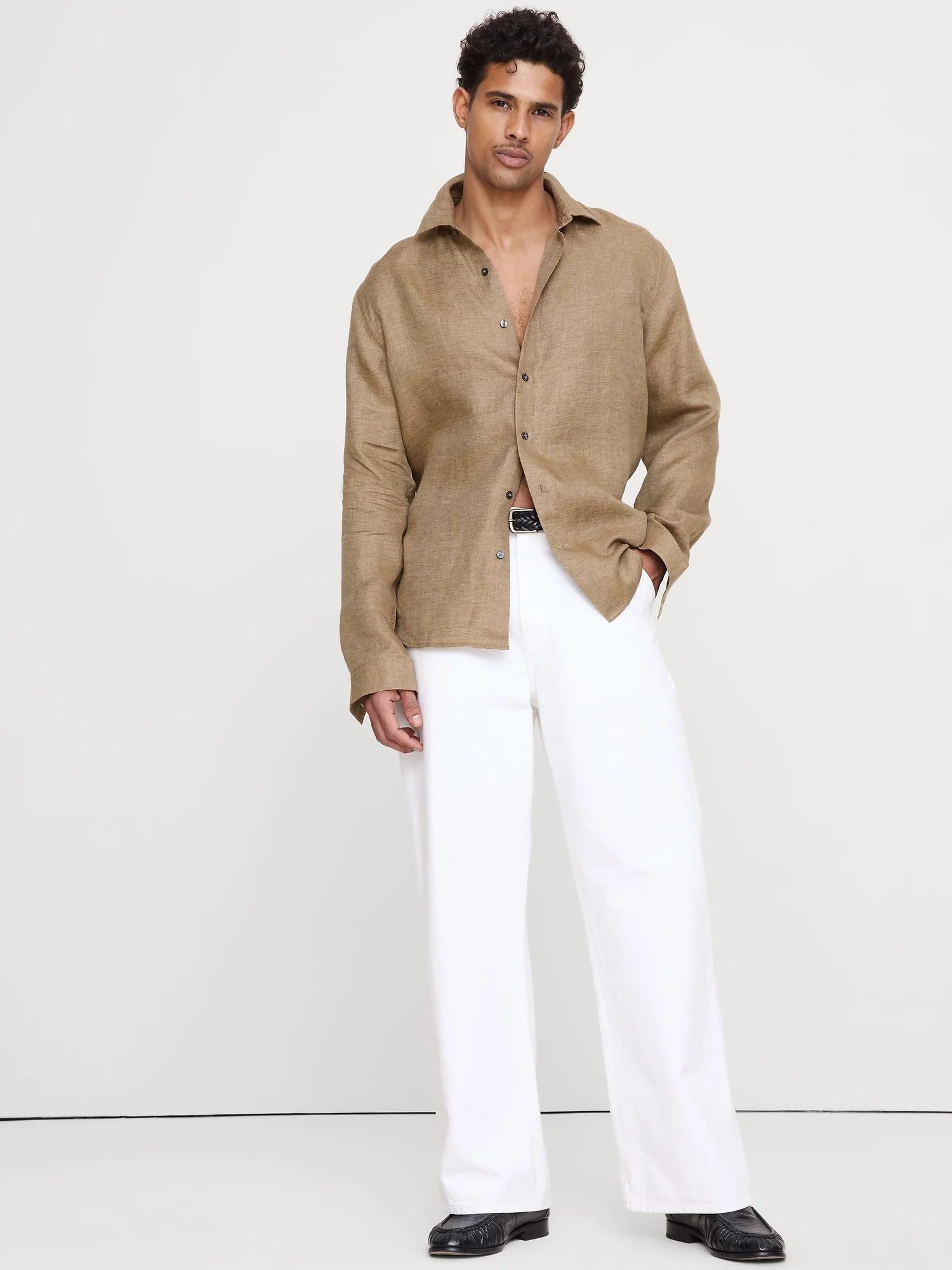 BANANA REPUBLIC Áo Sơ Mi Nam Standard-Fit Linen Shirt
