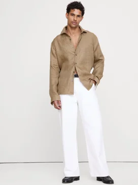 BANANA REPUBLIC Áo Sơ Mi Nam Standard-Fit Linen Shirt