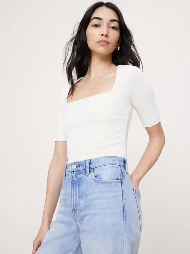 BANANA REPUBLIC Áo Thun Nữ Cap Slv Square
