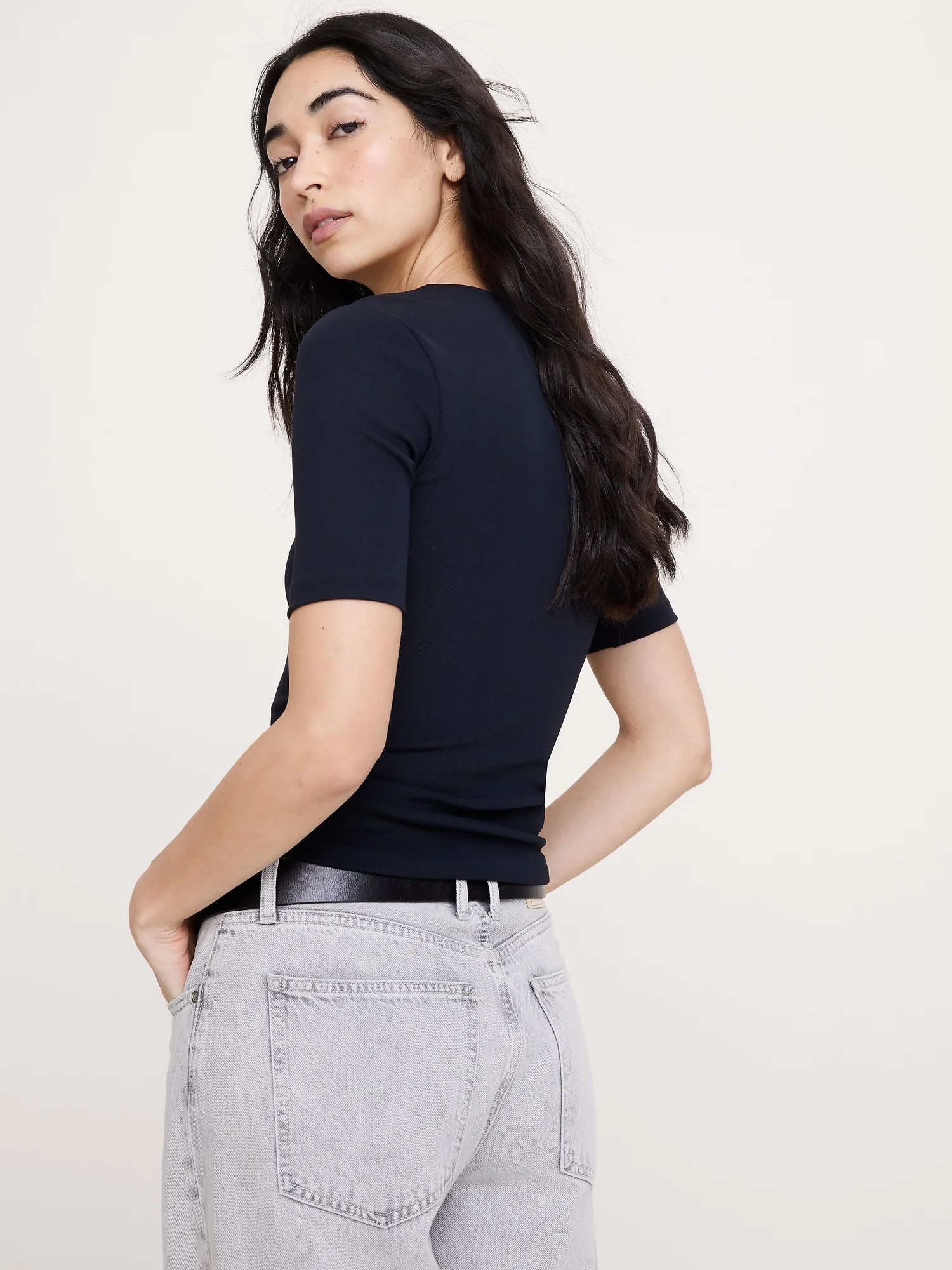 BANANA REPUBLIC Áo Thun Nữ Cap Slv Square