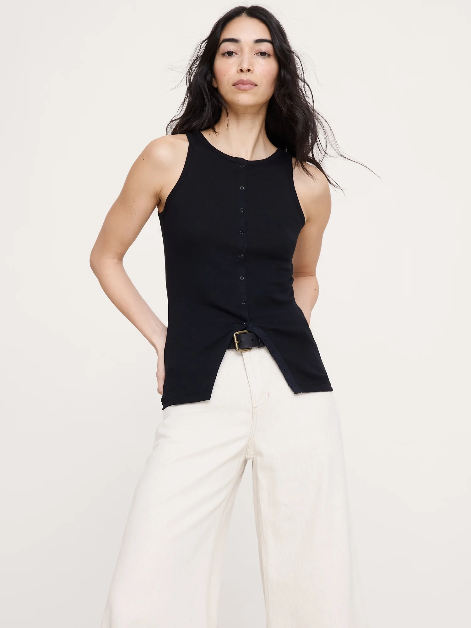 BANANA REPUBLIC Áo Thun Nữ Sl Baby Rib Sn