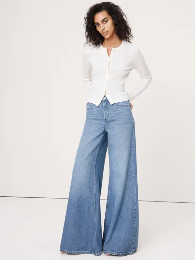BANANA REPUBLIC Áo Len Nữ Ls Crinkle Cot