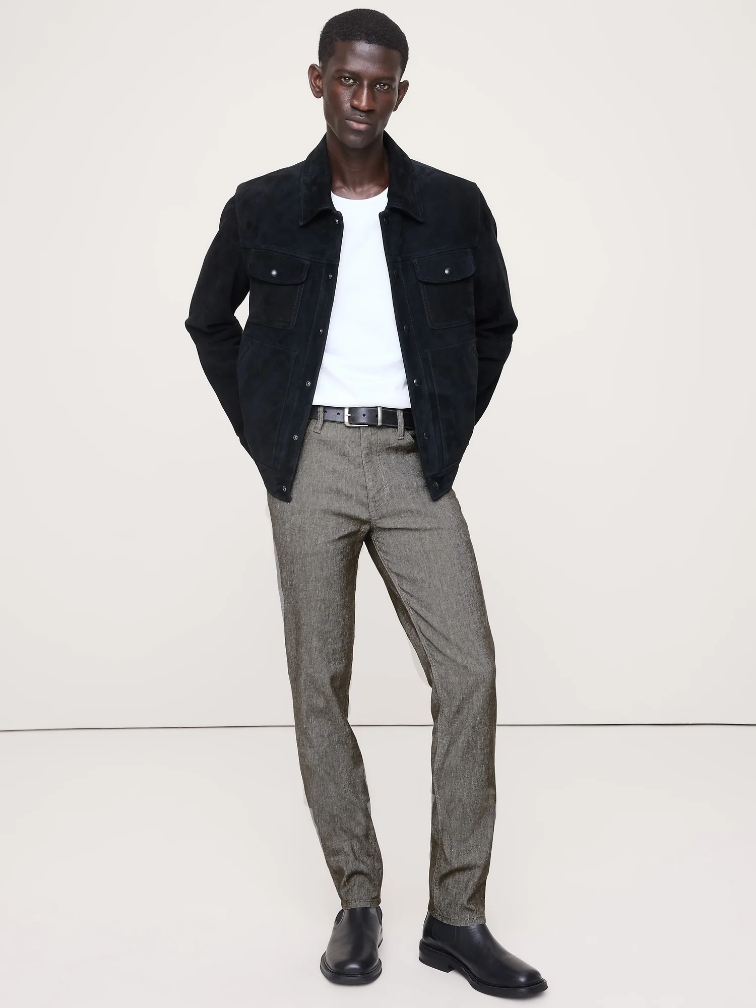 BANANA REPUBLIC Quần Dài Nam Slim Linen Tra
