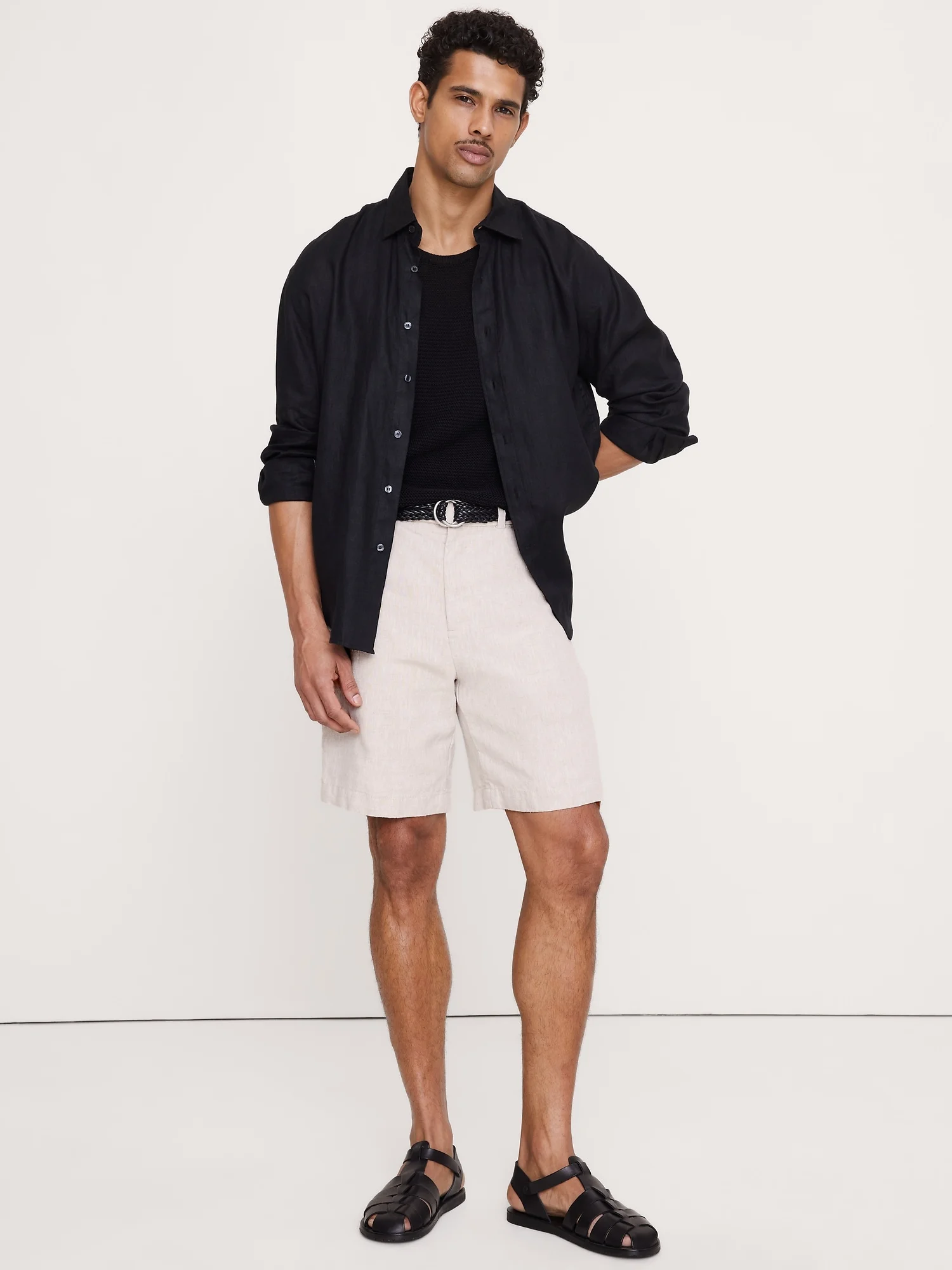 BANANA REPUBLIC Quần Short Nam 9 In Linen Chi