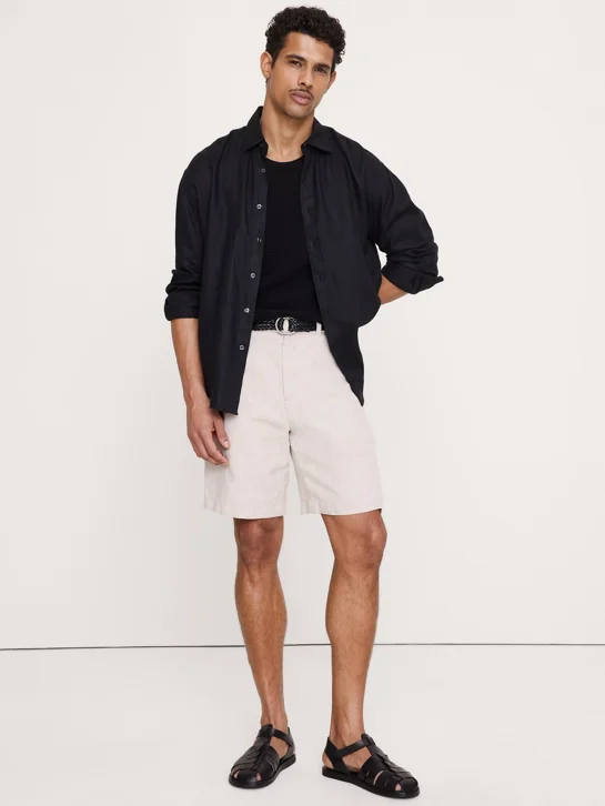 BANANA REPUBLIC Quần Short Nam 9 In Linen Chi