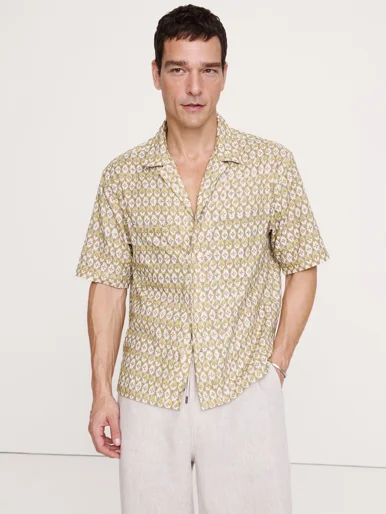 BANANA REPUBLIC Áo Sơ Mi Nam Ss Rx Resort 2